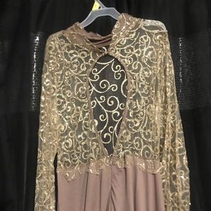 Tan sheer maxi dress